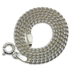thin curb chain anti-tarnish silver bracelet